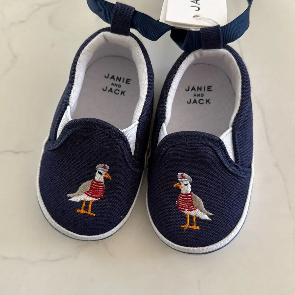 Janie & Jack Baby Seagull Sneaker in Connor Navy Size 3/6 Months